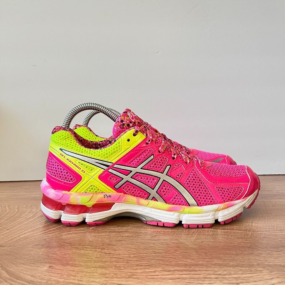 Asics Kids Sneakers - Pink and Yellow big girl 6 women’s 8 (used, no box)